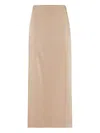 Brunello Cucinelli High Waist Skirt In Neutral