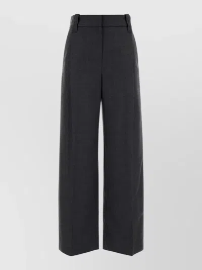 Brunello Cucinelli High Waist Tailored Wide Leg Trousers In Black