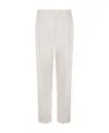 Brunello Cucinelli High-waist Tapered Trousers In White