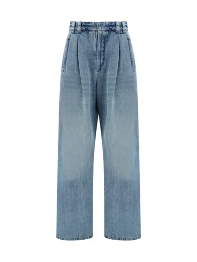 Brunello Cucinelli High-waist Wide Leg Jeans In Vintage Denim