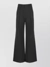 Brunello Cucinelli High Waist Wide-leg Pleated Cotton Pants In Black