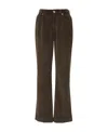 Brunello Cucinelli Bead-embellished Cotton-corduroy Bootcut Pants In Black