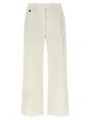 Brunello Cucinelli High-waisted Cotton-linen Pants With Monile Back Detail In White