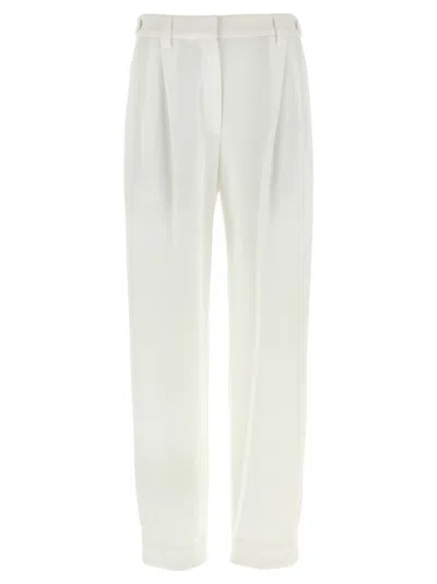 BRUNELLO CUCINELLI BRUNELLO CUCINELLI HIGH-WAISTED COTTON PIQUÉ PANTS WITH FRONT PLEATS