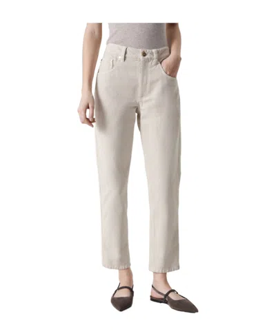 Brunello Cucinelli High-waisted Cropped Jeans In White