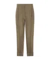 Brunello Cucinelli High-waisted Cropped Trousers In Brown