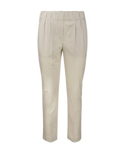 Brunello Cucinelli High-waisted Cropped Trousers In Nude
