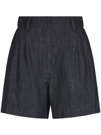 BRUNELLO CUCINELLI BRUNELLO CUCINELLI HIGH-WAISTED DENIM SHORTS WITH TAILORED PLEATS
