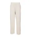 Brunello Cucinelli Vanise Sparkling Knitted Trousers In English Rib In Neutral