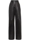 Brunello Cucinelli High-waisted Leather Trousers In Black