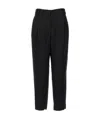 Brunello Cucinelli Black Tropical Luxury Wool Monili Slouchy Trousers In Black