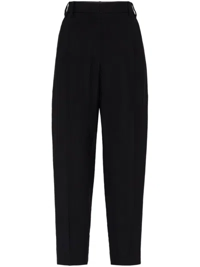 Brunello Cucinelli Tapered High-waisted Trousers In Black