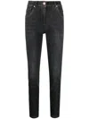 Brunello Cucinelli Patch Detail High-waisted Jeans In Grey