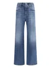 Brunello Cucinelli Blue Jeans With Logo Patch On The Rear And Faded Effect In Multi
