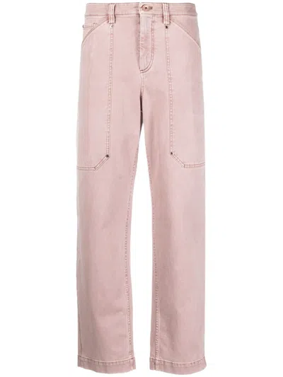 Brunello Cucinelli High-waisted Straight-leg Trousers In Pink