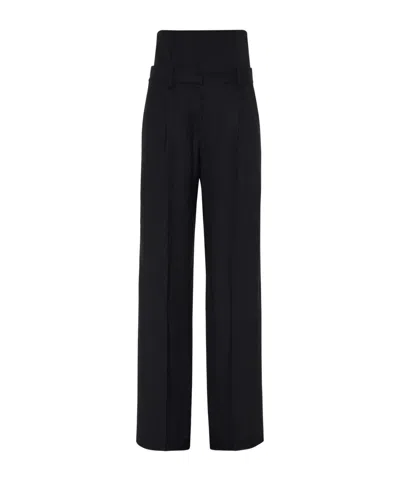 Brunello Cucinelli High-waisted Tailored Trousers In Black