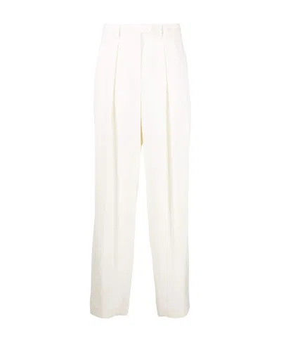 Brunello Cucinelli High-waisted Tailored Trousers In White