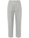 Brunello Cucinelli High-waisted Tailored Trousers With Pleated Front In Gray