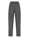 Brunello Cucinelli High-waisted Trousers With Tapered Legs In Gray