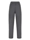 Brunello Cucinelli High-waisted Trousers With Tapered Legs In Blue