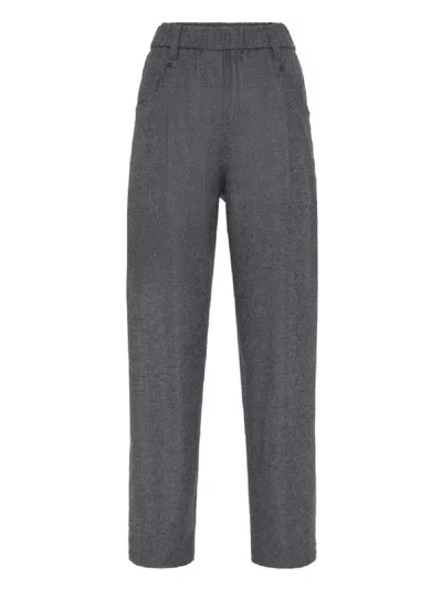 BRUNELLO CUCINELLI BRUNELLO CUCINELLI HIGH-WAISTED TROUSERS WITH TAPERED LEGS
