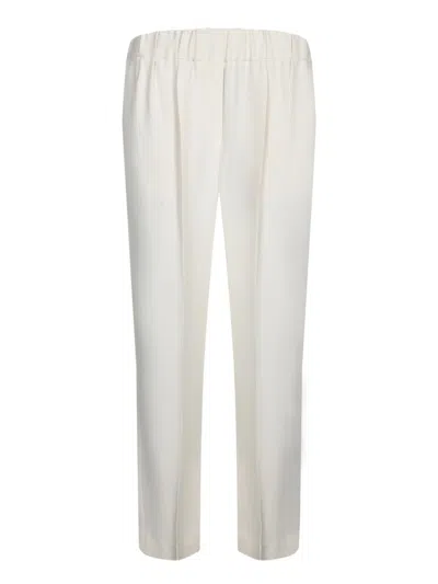 Brunello Cucinelli High-waisted White Trousers