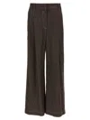 Brunello Cucinelli High-waisted Wide Leg Denim Jeans In Brown