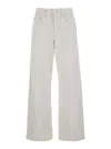 Brunello Cucinelli White Jeans With Wide Leg And Monil Detail On The Rear In White