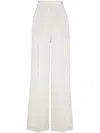 Brunello Cucinelli High-waisted Wide-leg Trousers With Concealed Fastening In White