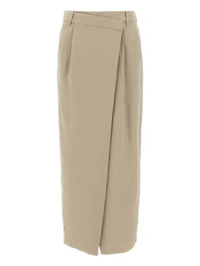 BRUNELLO CUCINELLI HIGH-WAISTED WRAP SKIRT