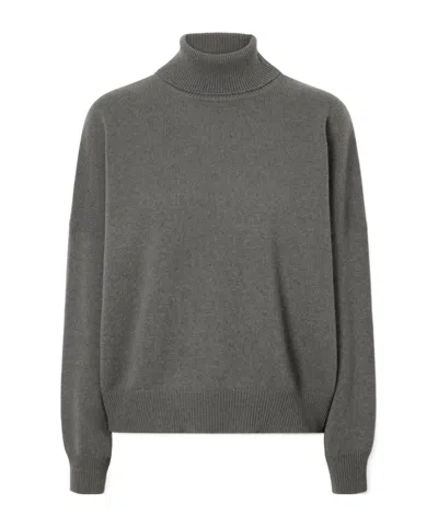 Brunello Cucinelli High-neck Long-sleeved Knitwear In Gray