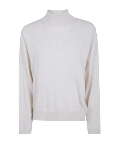 Brunello Cucinelli High-neck Long-sleeved Knitwear In Gray