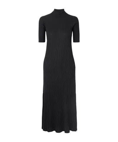 Brunello Cucinelli Ribbed Cashmere-blend Midi Dress In Black