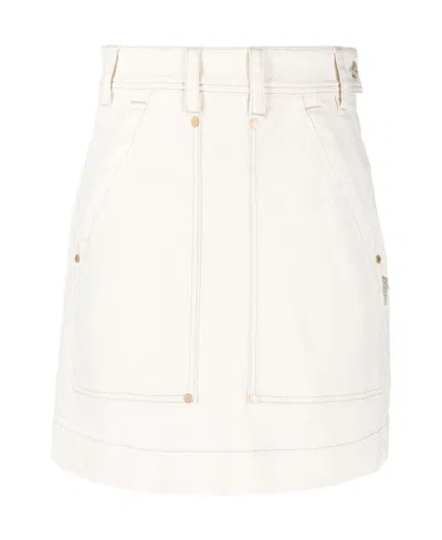Brunello Cucinelli High-rise Dyed Mini Skirt In White