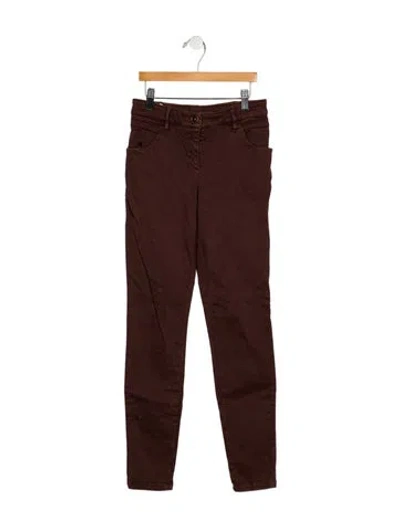 Pre-owned Brunello Cucinelli High-rise Skinny Leg Jeans In Brown