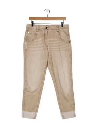 Pre-owned Brunello Cucinelli High-rise Skinny Leg Jeans In Neutral