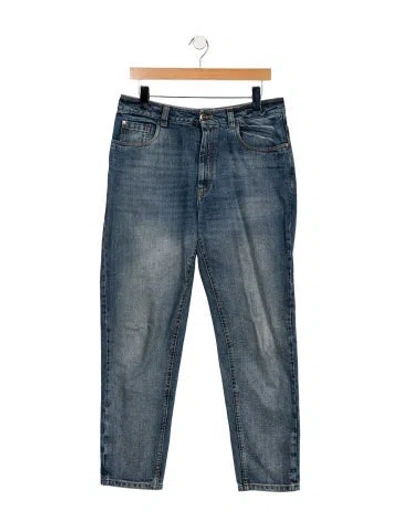 Pre-owned Brunello Cucinelli High-rise Straight Leg Jeans In Blue