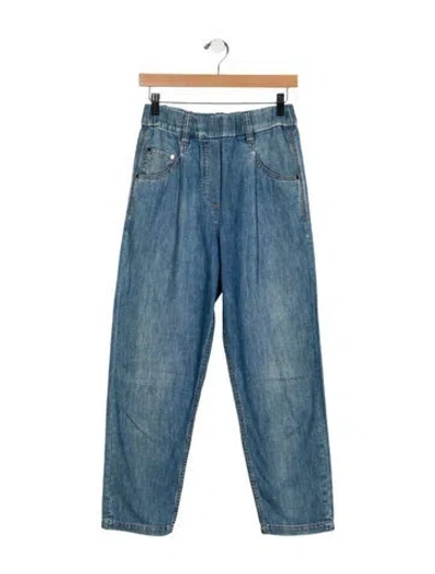 Pre-owned Brunello Cucinelli High-rise Straight Leg Jeans In Blue