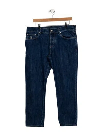 Pre-owned Brunello Cucinelli High-rise Straight Leg Jeans In Blue