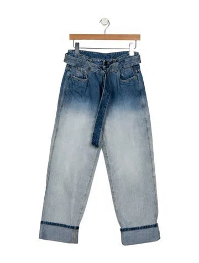 Pre-owned Brunello Cucinelli High-rise Straight Leg Jeans In Blue