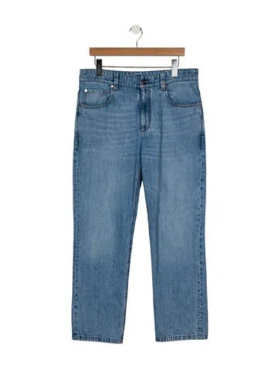 Pre-owned Brunello Cucinelli High-rise Straight Leg Jeans In Blue