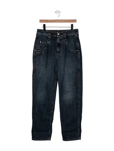 Pre-owned Brunello Cucinelli High-rise Straight Leg Jeans In Blue
