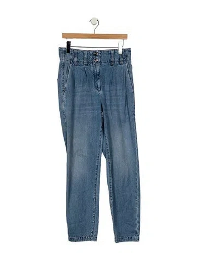 Pre-owned Brunello Cucinelli High-rise Straight Leg Jeans In Blue