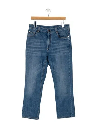 Pre-owned Brunello Cucinelli High-rise Straight Leg Jeans In Blue