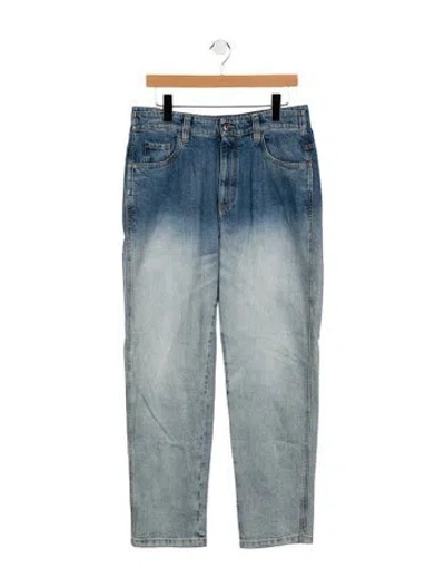 Pre-owned Brunello Cucinelli High-rise Straight Leg Jeans In Blue