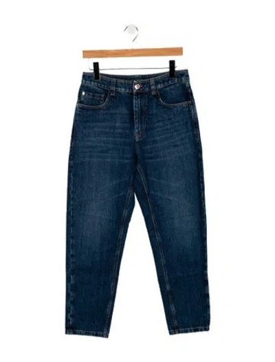 Pre-owned Brunello Cucinelli High-rise Straight Leg Jeans In Blue