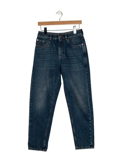 Pre-owned Brunello Cucinelli High-rise Straight Leg Jeans In Blue