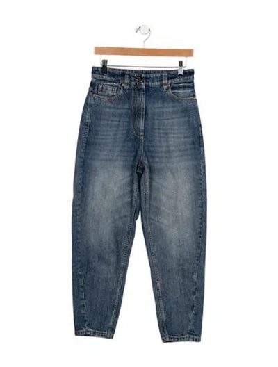 Pre-owned Brunello Cucinelli High-rise Straight Leg Jeans In Blue