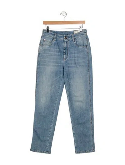 Pre-owned Brunello Cucinelli High-rise Straight Leg Jeans In Blue