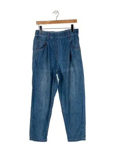 Pre-owned Brunello Cucinelli High-rise Straight Leg Jeans In Blue